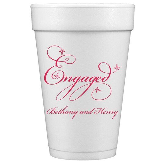 Elegant Engaged Styrofoam Cups